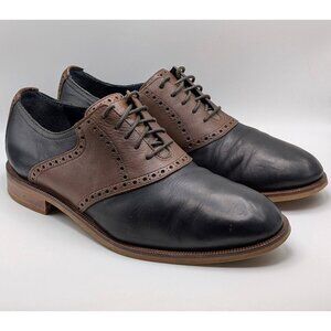 Cole Haan Mens Size 9.5 Dress Shoes Saddle Oxfords Black Brown Leather Loafers